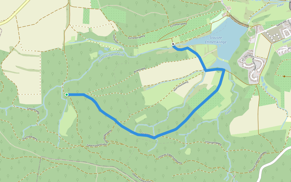 Roter Punkt, Ehmetsklinge - Langrain bei Sternenfels walking route map in Zaberfeld