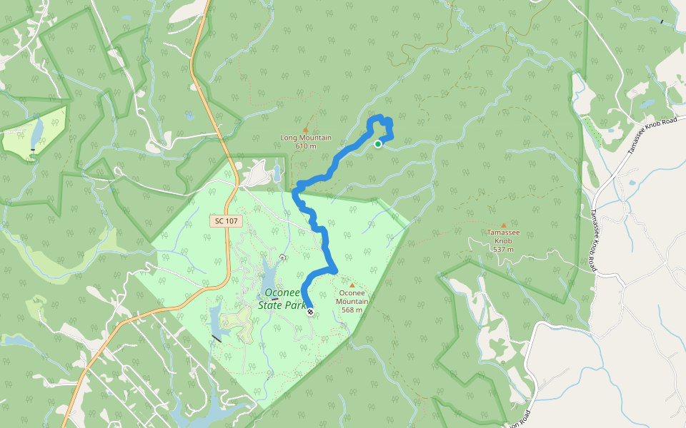 Hidden Falls Trail walking route map in Walhalla