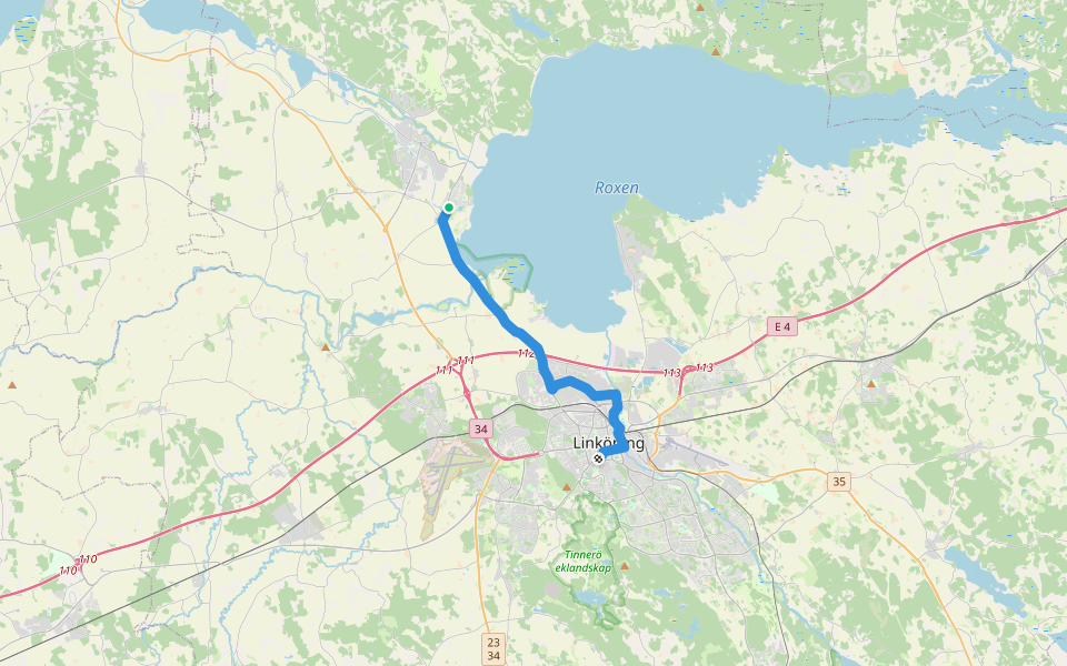 Östgötaleden: Berg-Trädgårdsföreningen walking route map in Berg