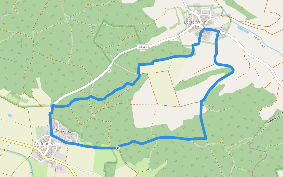 Rundwanderweg G 1 walking route map in Geiselwind