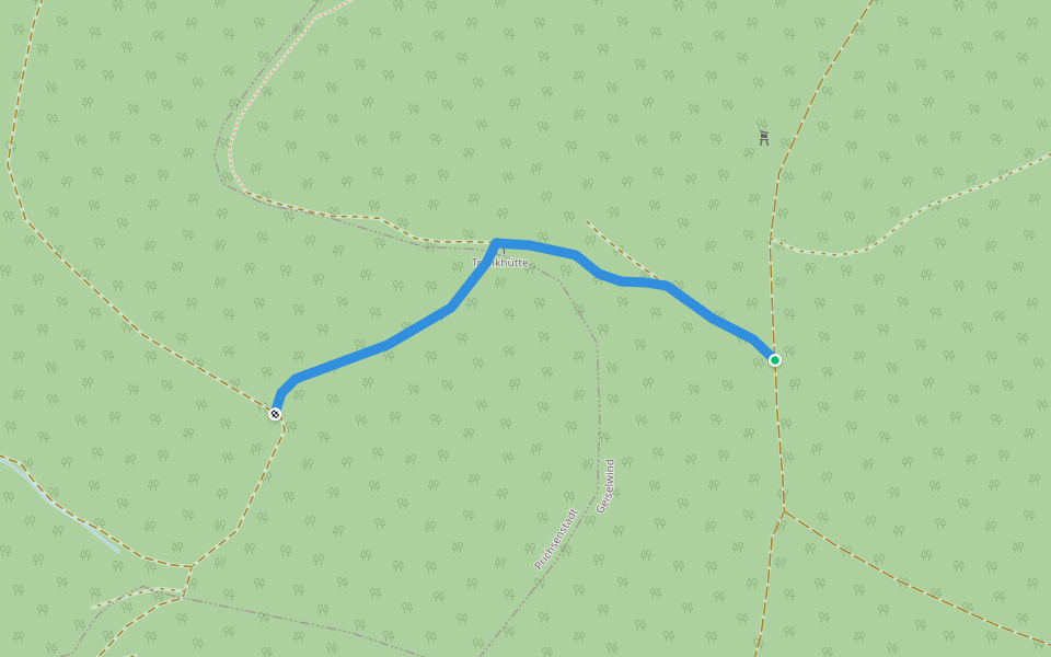 Wanderweg Blaues Dreifachkreuz walking route map in Geiselwind