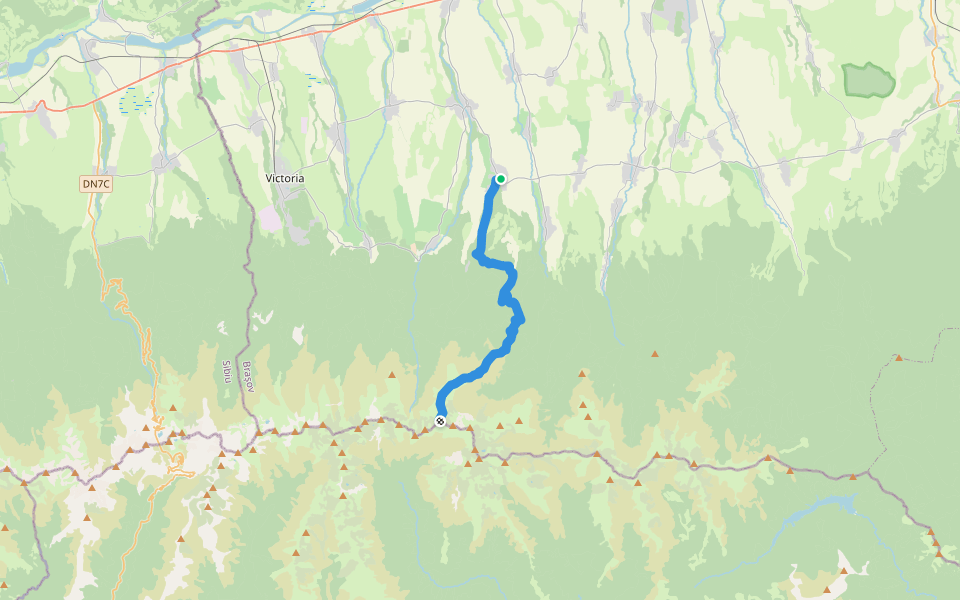 Lisa - Refugiul Cațaveiu - creasta principală walking route map in Lisa