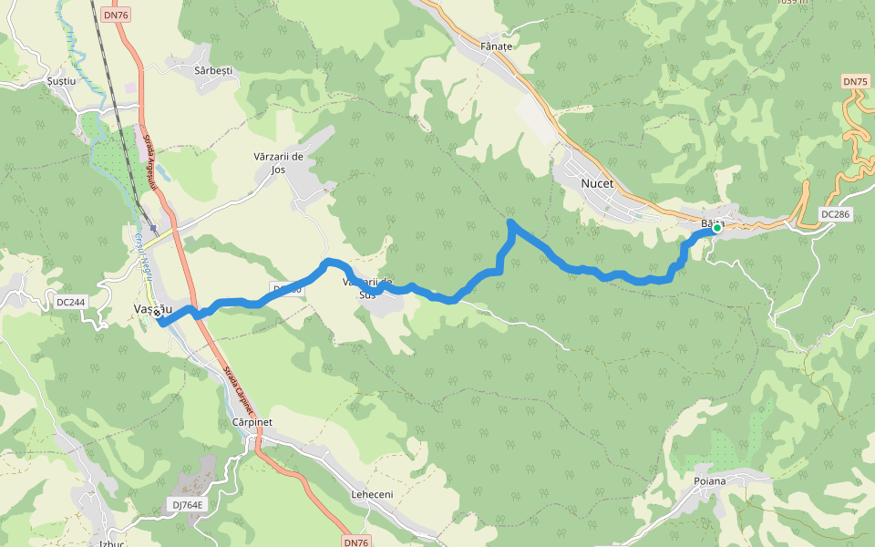 sat Băița - oraș Vașcău walking route map in Băiţa
