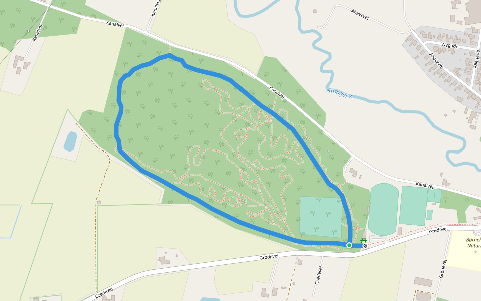 Gul vandre rute walking route map in Ansager