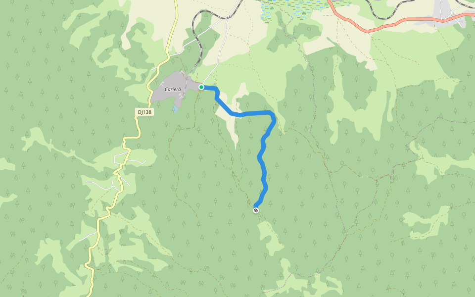 Cariera Suseni - intersecție traseul CG walking route map in Senetea