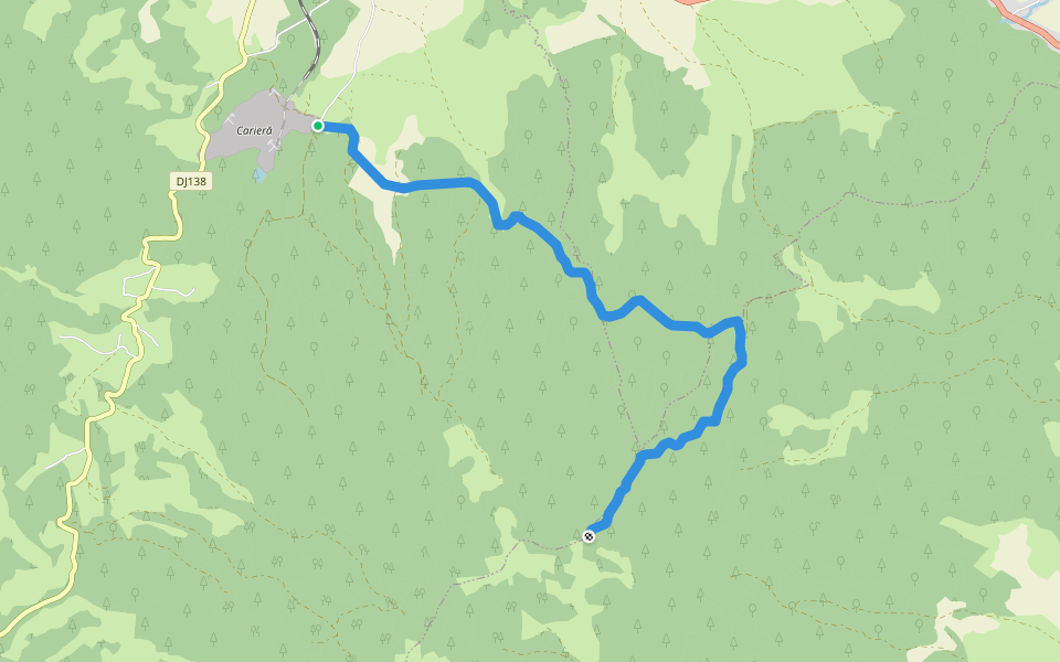 Cariera Suseni - Muntele Fabian - intersecție traseul CA walking route map in Senetea