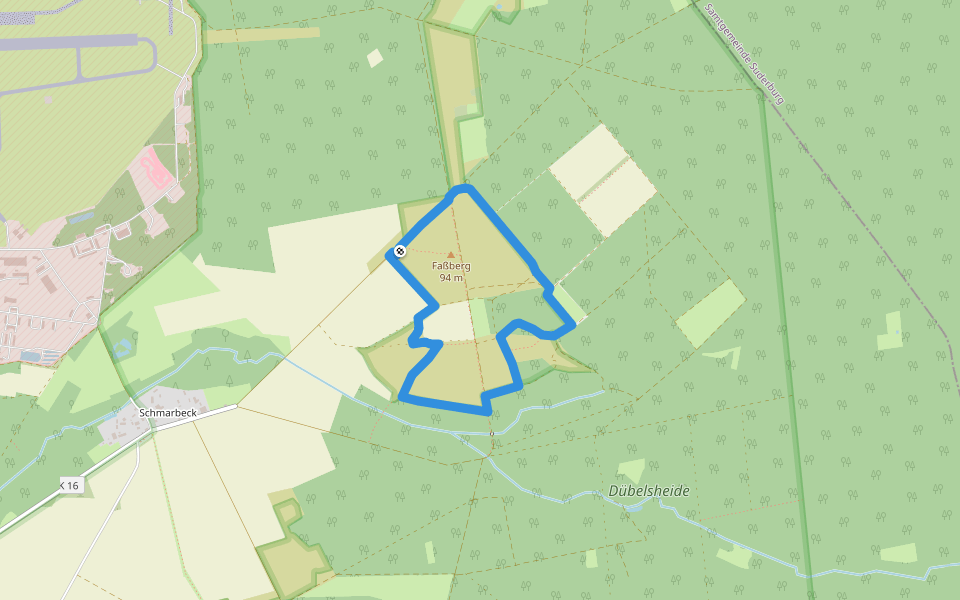 Südheide 'Wacholderwald in der Teufelsheide' W1k (kurze Tour) walking route map in Faßberg