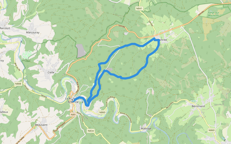 5. Samrée walking route map in La Roche-en-Ardenne