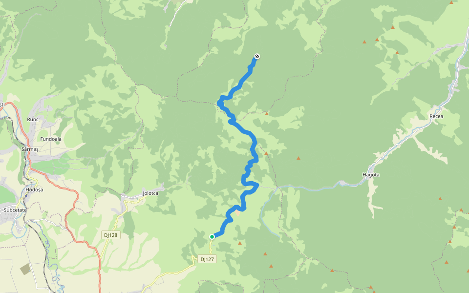 Rez-nyaka - Șaua Licheneu - Cabana Vitting walking route map in Ditrău