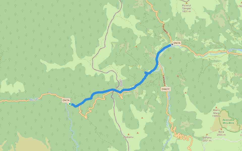 Cabana Groapa Seacă - Pasul Groapa Seacă - Cabana Obârșia Lotrului walking route map in Petrila