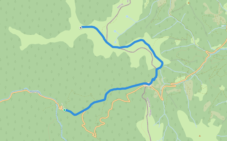 Cabana Groapa Seacă - Pasul Groapa Seacă - Vf. Capra walking route map in Petrila