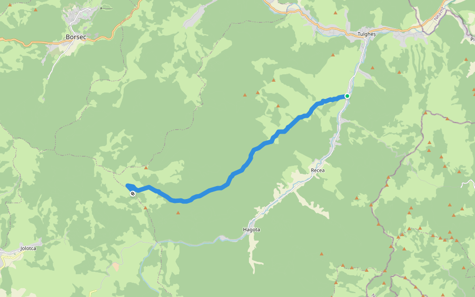 cătun Putna Mare - Poiana Licheneu walking route map in Tulgheș