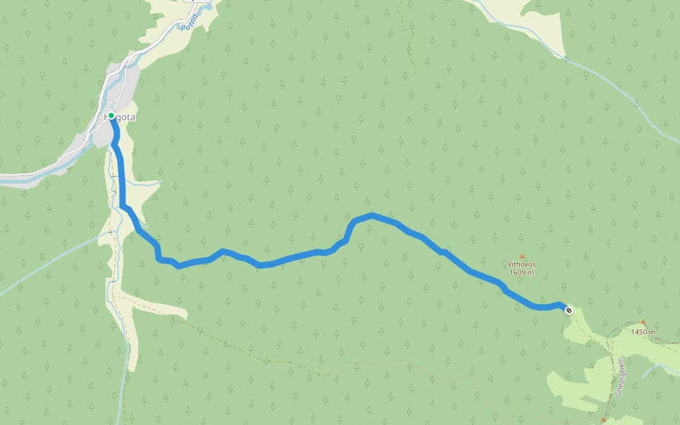 sat Hagota - Șaua Vithovoș walking route map in Hagota