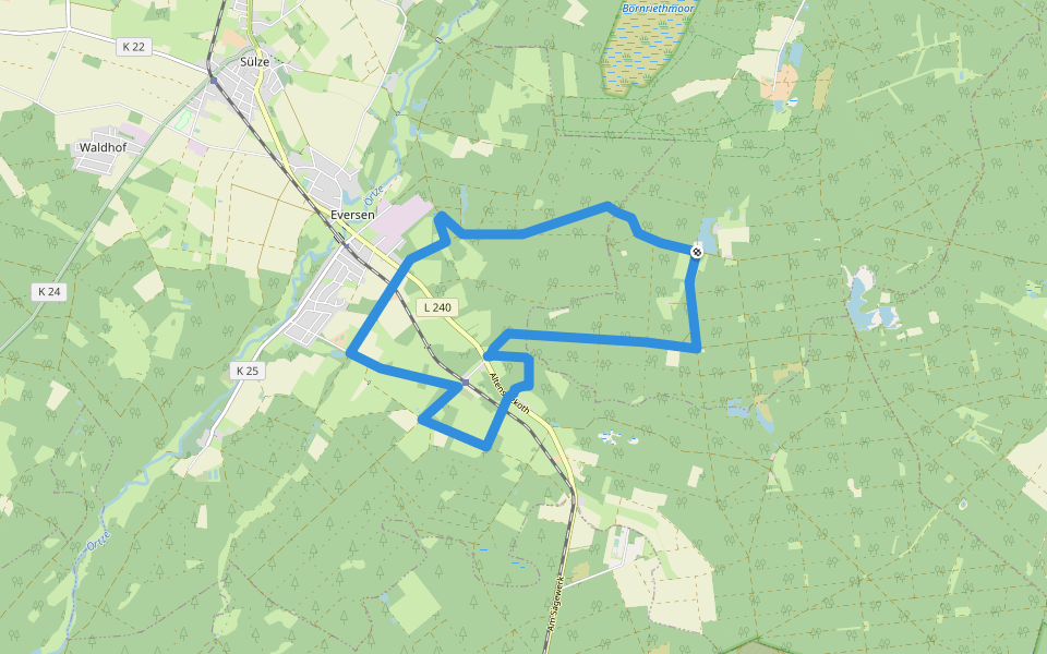 Südheide 'Salz in der Heide' W16m (mittlere Tour) walking route map in Südheide
