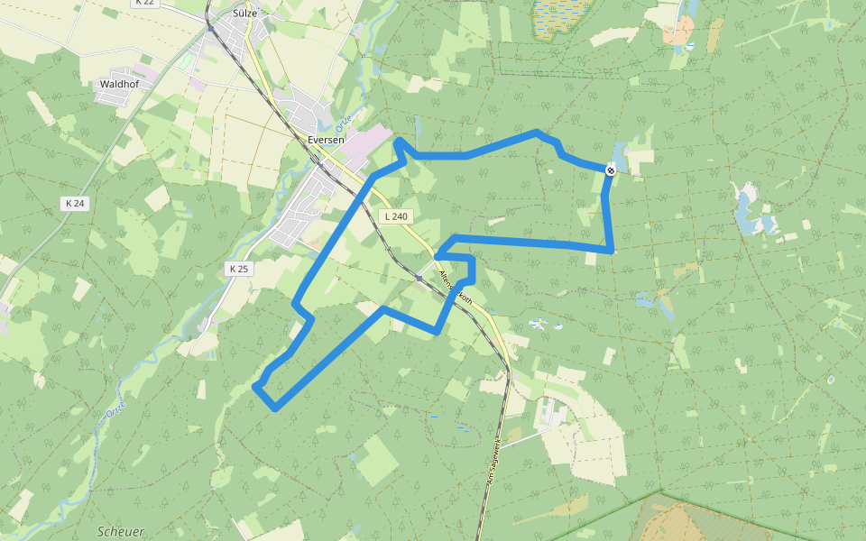 Südheide 'Salz in der Heide' W16l (lange Tour) walking route map in Südheide