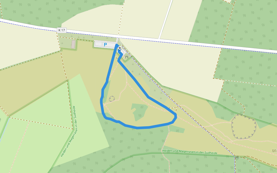 Südheide 'Im Reich der Heidschnucken' W10kN (kurze Tour Nord) walking route map in Südheide