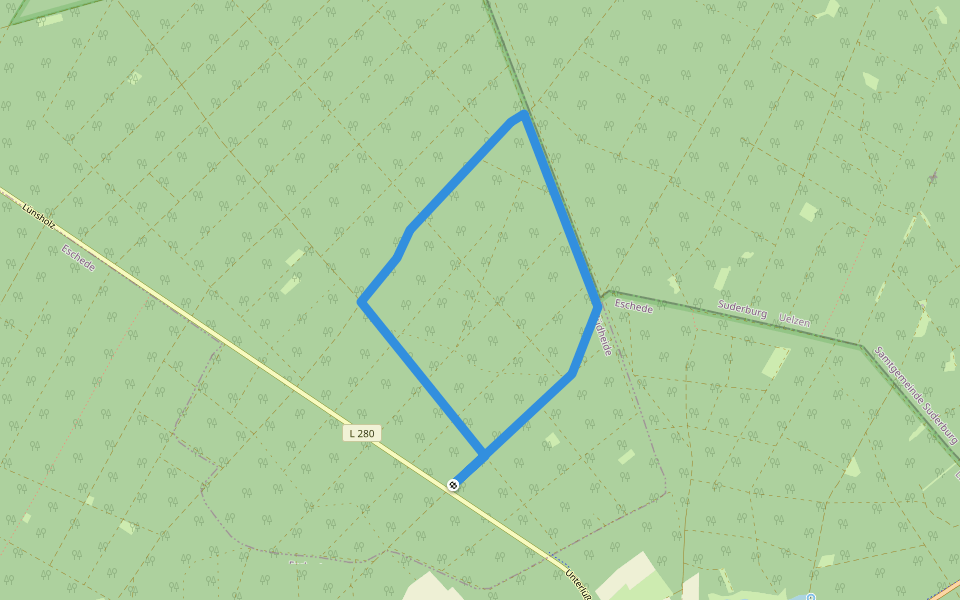 Südheide 'Wo die Wölfe ihre Fährten ziehen' W9k (kurze Tour) walking route map in Südheide