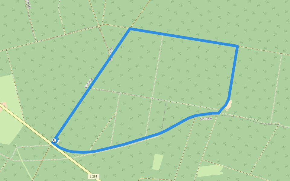 Südheide 'Dem Förster über die Schulter geschaut' W12k (kurze Tour) walking route map in Eschede