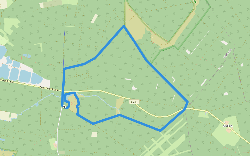 Südheide 'Auf den Spuren des großen Waldbrandes' W11m (mittlere Tour) walking route map in Südheide