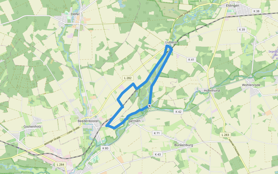 Südheide 'Im Himmelreich' W23m (mittlere Tour) walking route map in Lachendorf