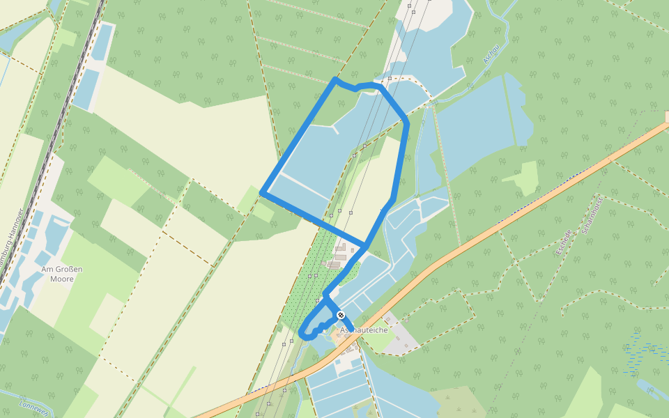 Südheide 'Beim Hecht im Karpfenteich' W14k (kurze Tour) walking route map in Eschede