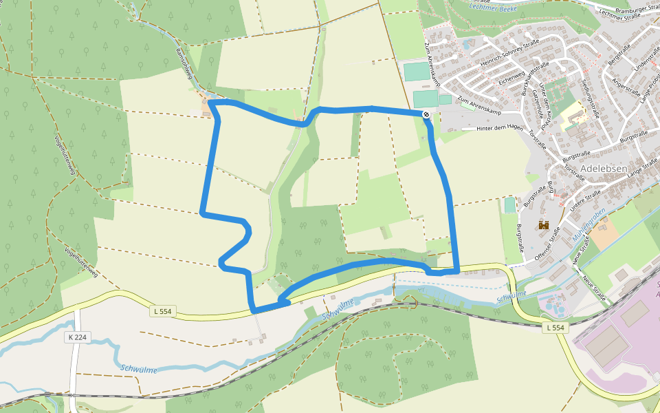 Rundwanderweg Adelebsen 3 walking route map in Adelebsen