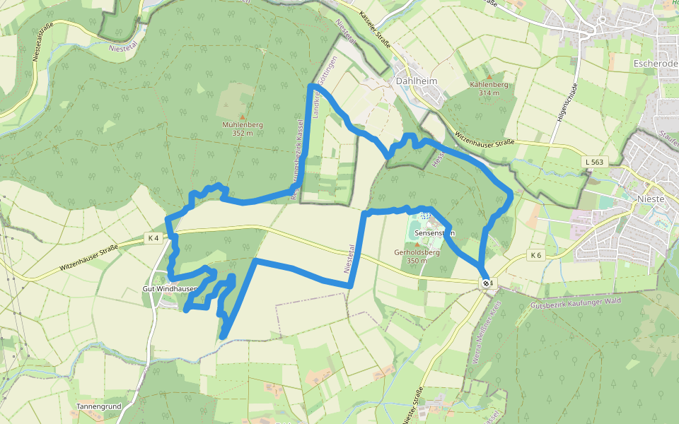 Premiumweg Niester Riesen walking route map in Nieste