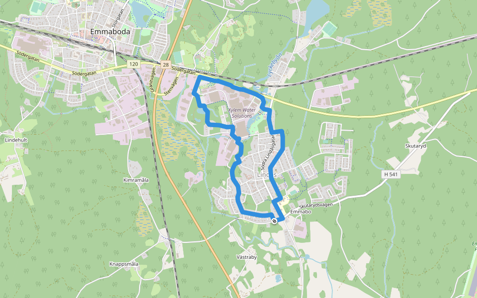 Hälsans Stig - Lindås walking route map in Emmaboda