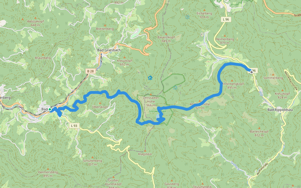 Bad Peterstal - Bad Rippoldsau walking route map in Bad Peterstal-Griesbach