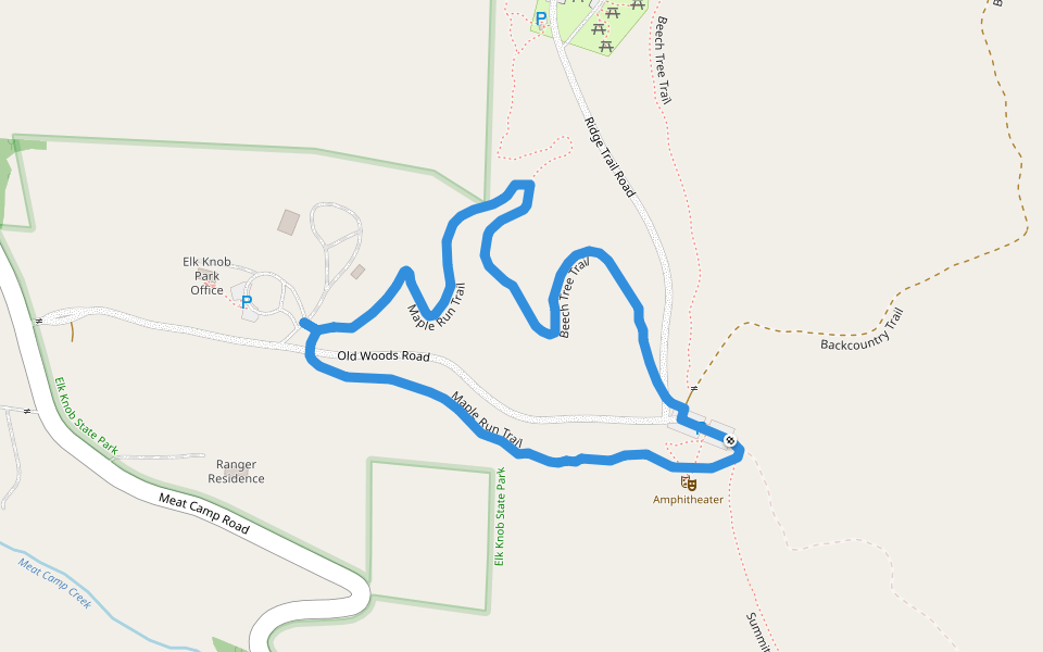 Maple Run Trail walking route map in Todd