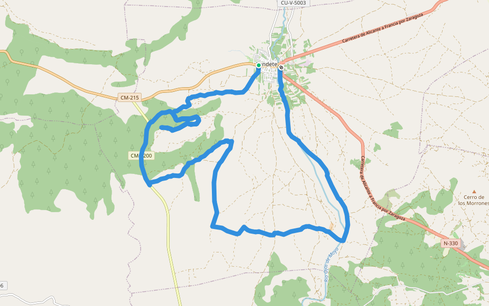 PR-CU 10 - Tierra de Landete walking route map in Landete