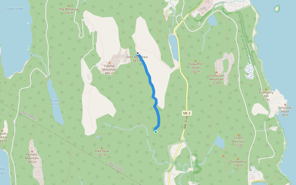 Dorr Mountain South Ridge Trail Hiking Bar Harbor, Maine Pacer