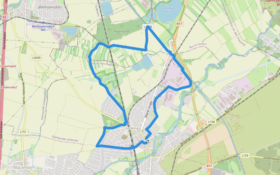 Fleischer Steiner Runde (Sollenau) walking route map in Sollenau
