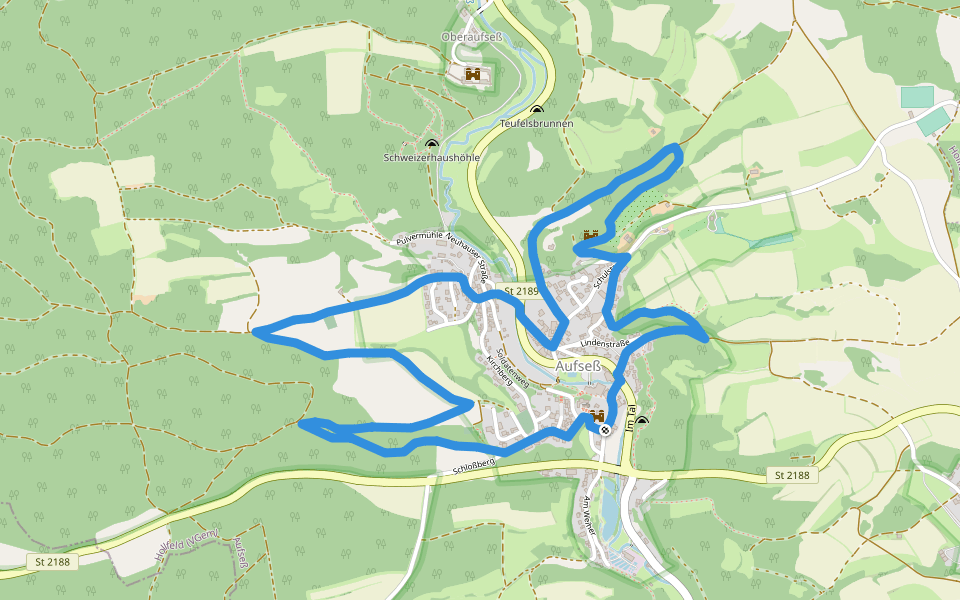 Rundweg Aufseß walking route map in Aufseß