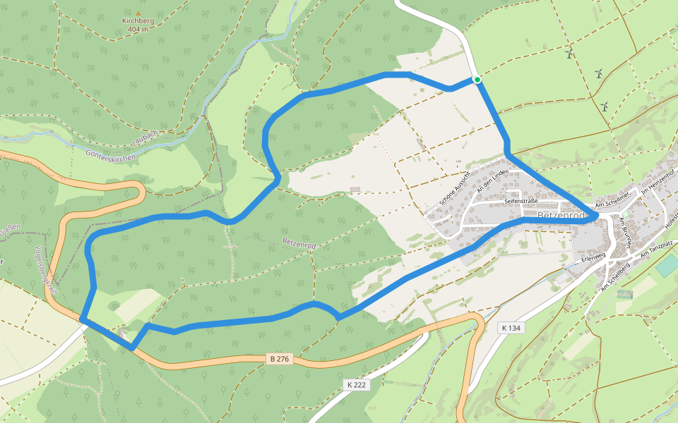 Rundwanderweg Betzenrod B1 walking route map in Schotten