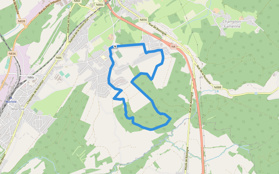 4. Promenade Cardamine walking route map in Marche-en-Famenne