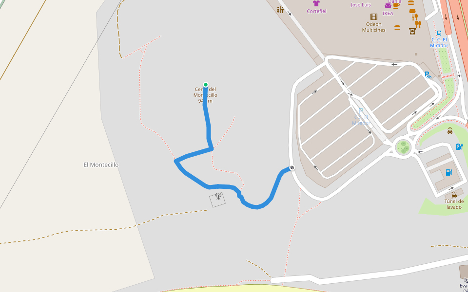 Paseos por el Cinturón Verde: El Montecillo walking route map in Burgos