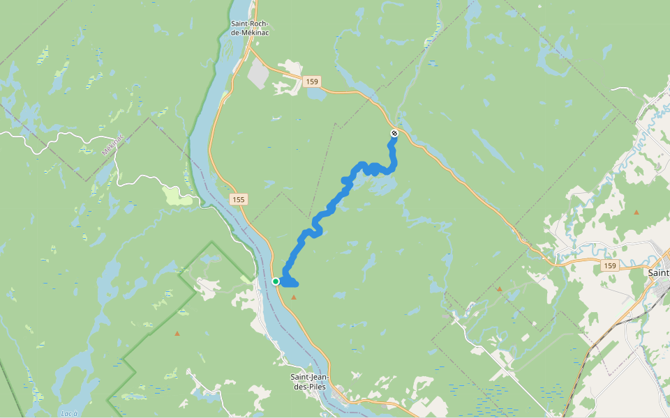 Sentier Père-Jacques-Buteux walking route map in Grandes-Piles