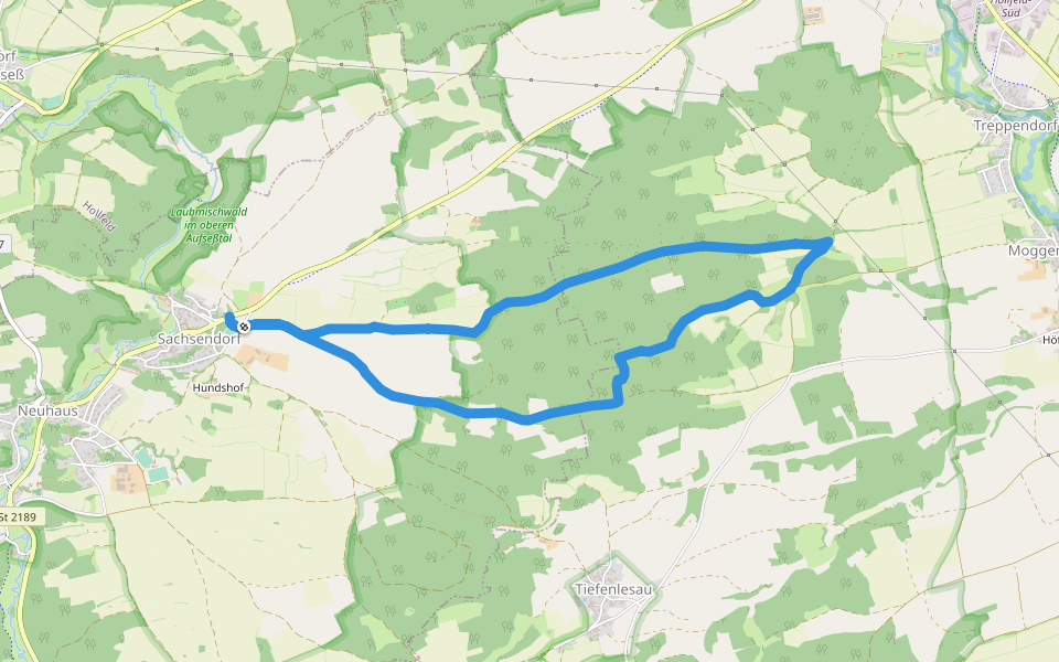 Rote-Spitze-Weg Sachsendorf walking route map in Aufseß
