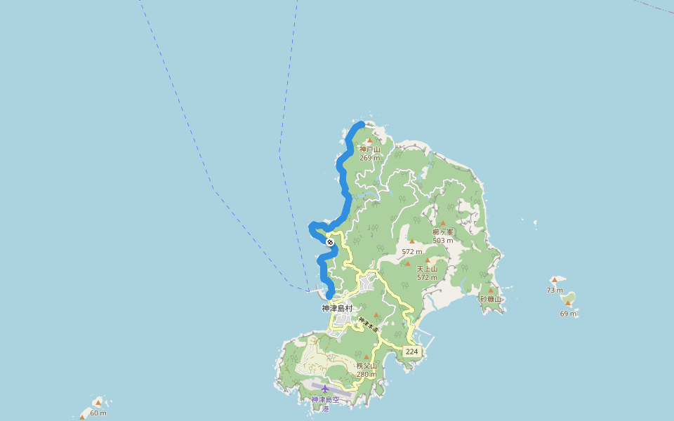 西海岸ハイキングコース walking route map in Kozushima Village