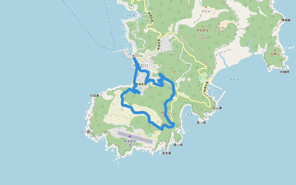 秩父山ハイキングコース walking route map in Kozushima Village