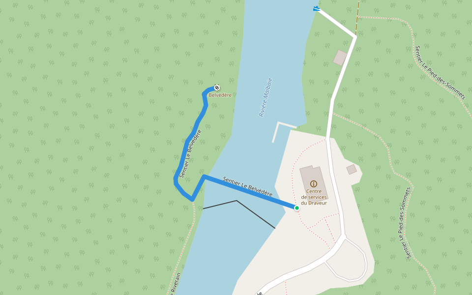 Sentier le Belvédère walking route map in Notre-Dame-des-Monts