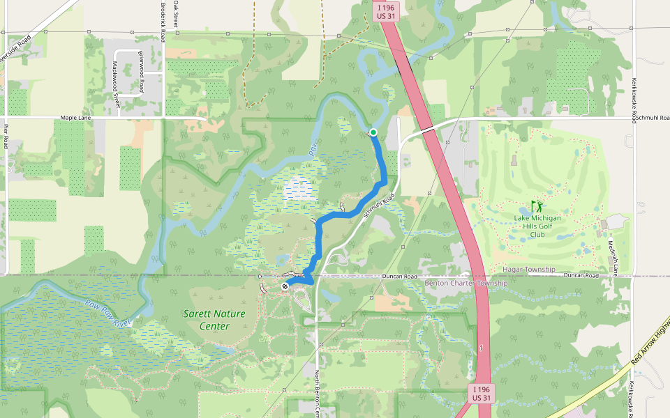 River Trail walking route map in Benton Harbor