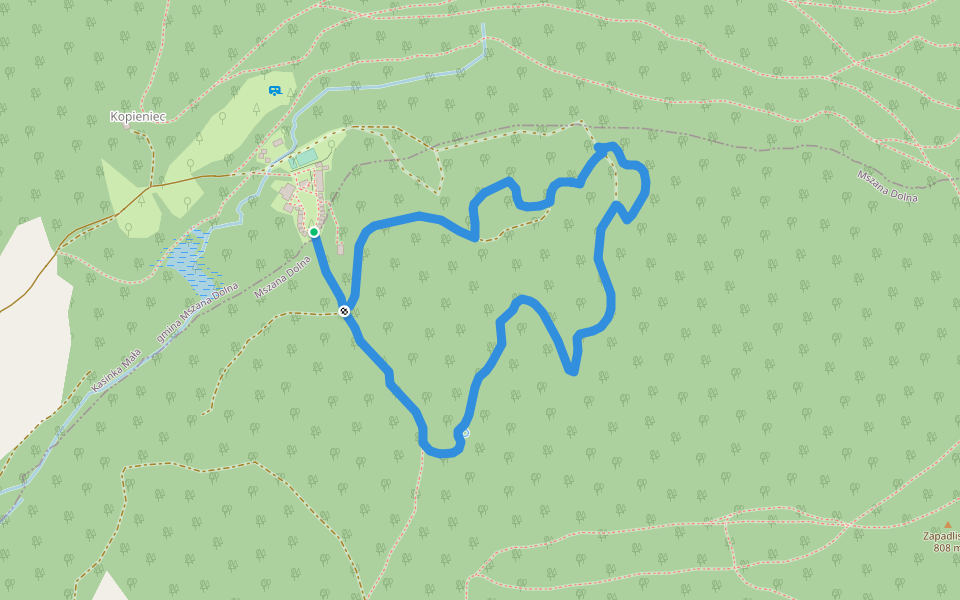 Leśna Ścieżka Edukacyjna Lugoboszcz walking route map in Mszana Dolna