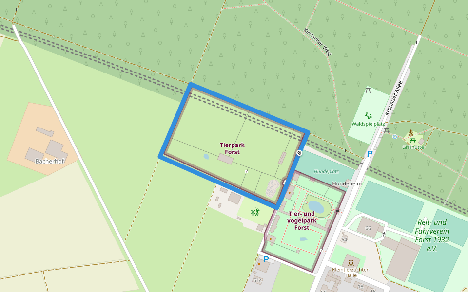 Roland-Stricker-Rundweg walking route map in Forst