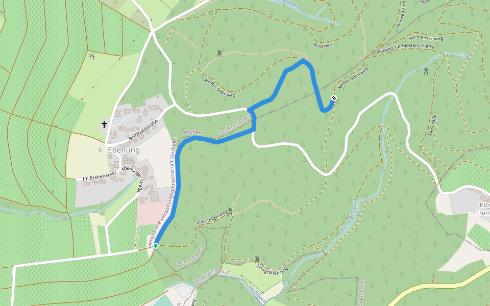 Beim Weingut Kopp - Weißer Stein-Weg walking route map in Sinzheim