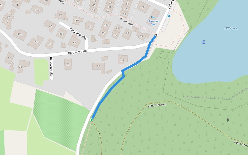 Bergsee - Kühlottenweg walking route map in Sinzheim