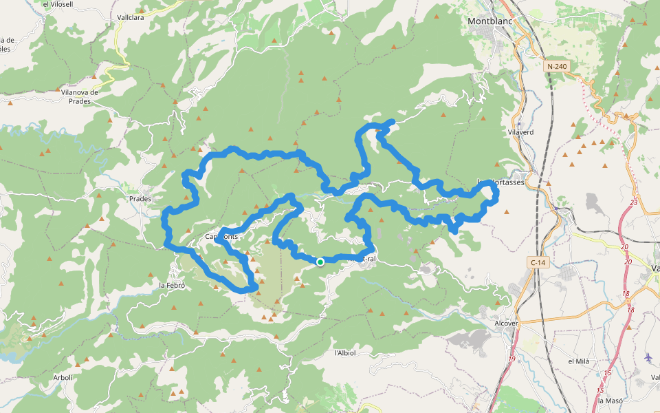 El Brogit de la Vall walking route map in Capafonts