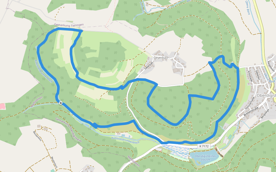 Hochalbpfade "Felsquellweg Oberdigisheim" walking route map in Meßstetten