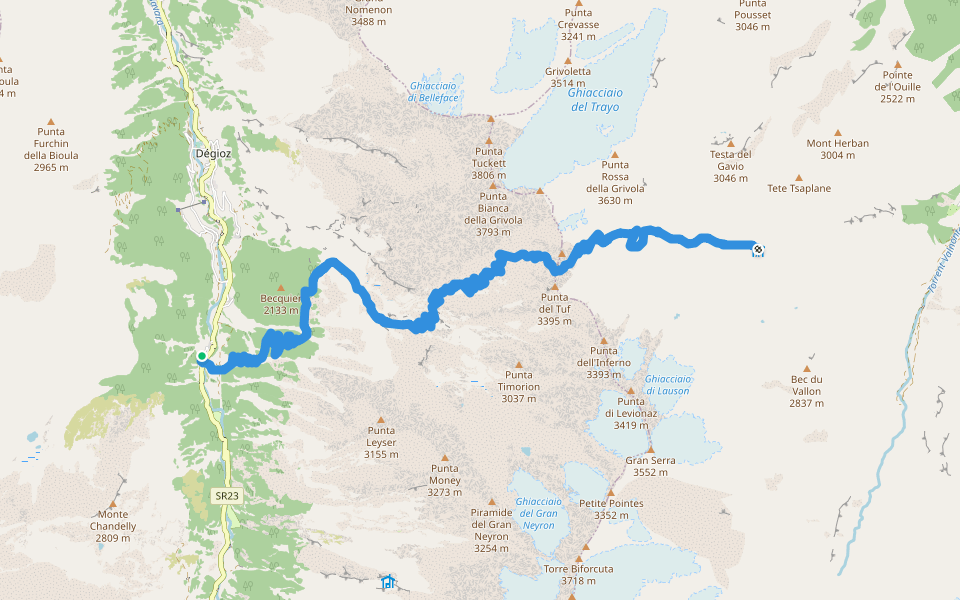 Alta Via n. 2 della Valle d'Aosta - Tappa 8 walking route map in Maisonasse